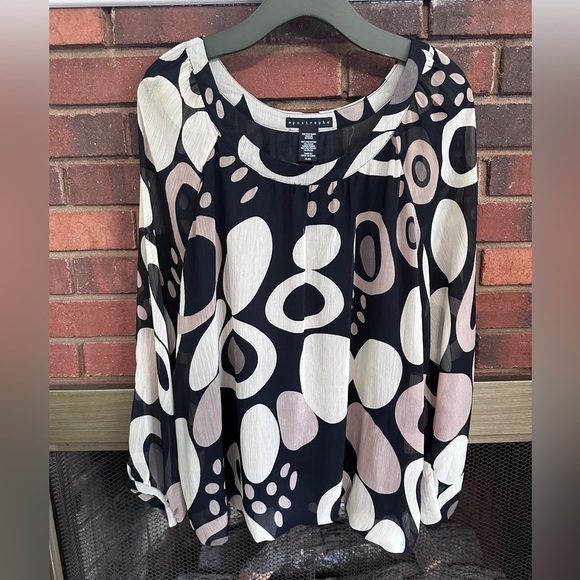 🛍️apostrophe Beautiful lining long sleeve blouse Size X-LARGE - Picture 6 of 10